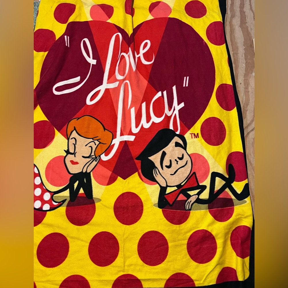 Vintage I love Lucy fleece throw